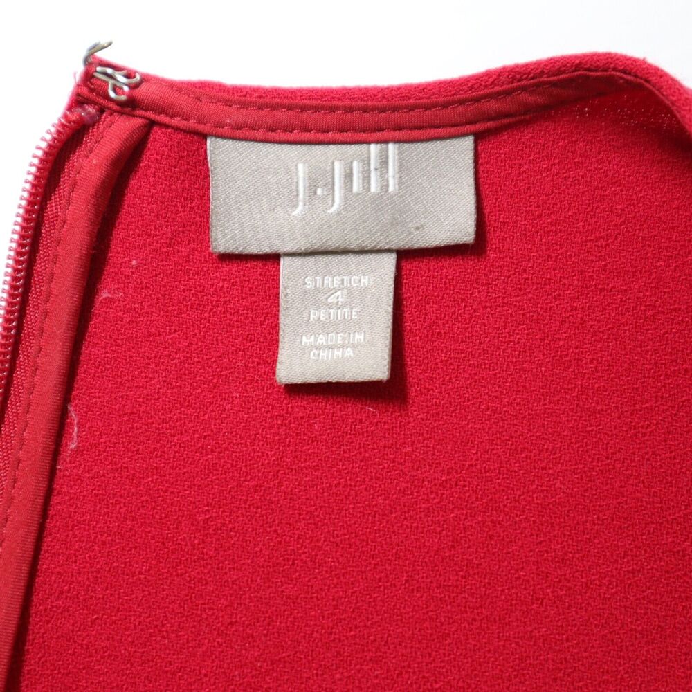 J Jill Size Petite 4 Stretch Crepe Shift Dress Knee Length Red - Picture 8 of 9